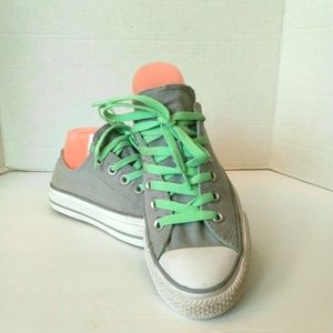 Converse mint green and gray lace up sneakers size 7